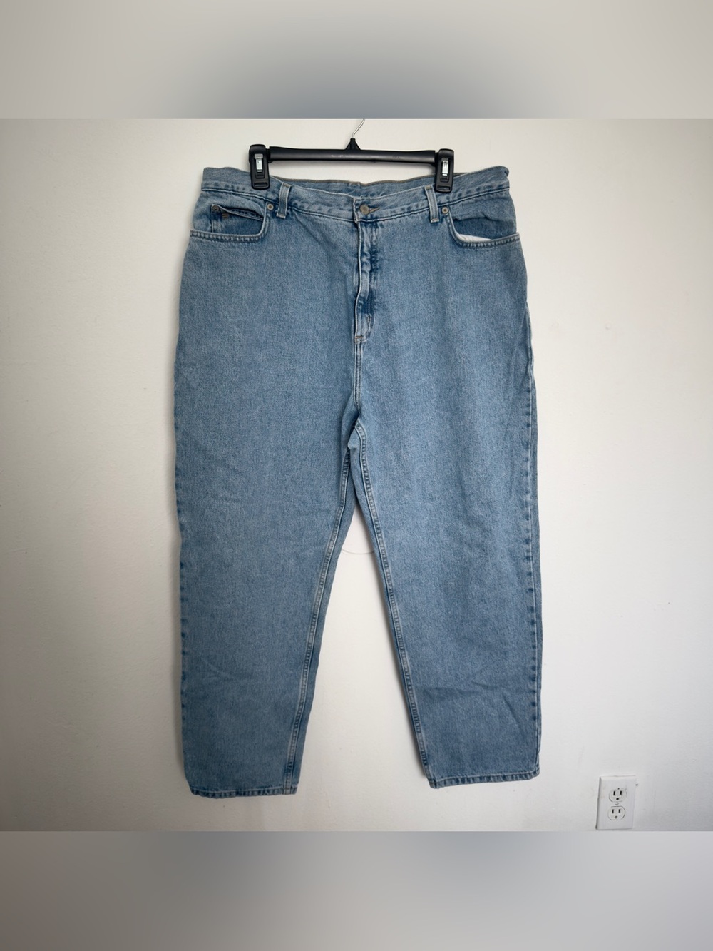 VTG Lands End High Rise Jeans Women’s 18 P Light Wash Tapered leg Y2K 2006 18x28